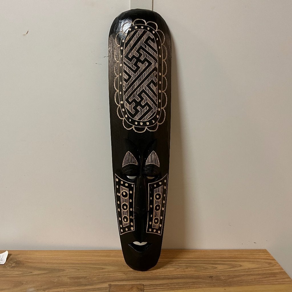 dayak masker – 50 cm - handgemaakt - Nieuw bij TTM Wonen, Hout, Masker, Geschilderd, 50 cm