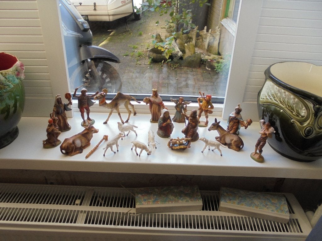 Vintage kunststof kerststalbeelden, Ophalen of Verzenden