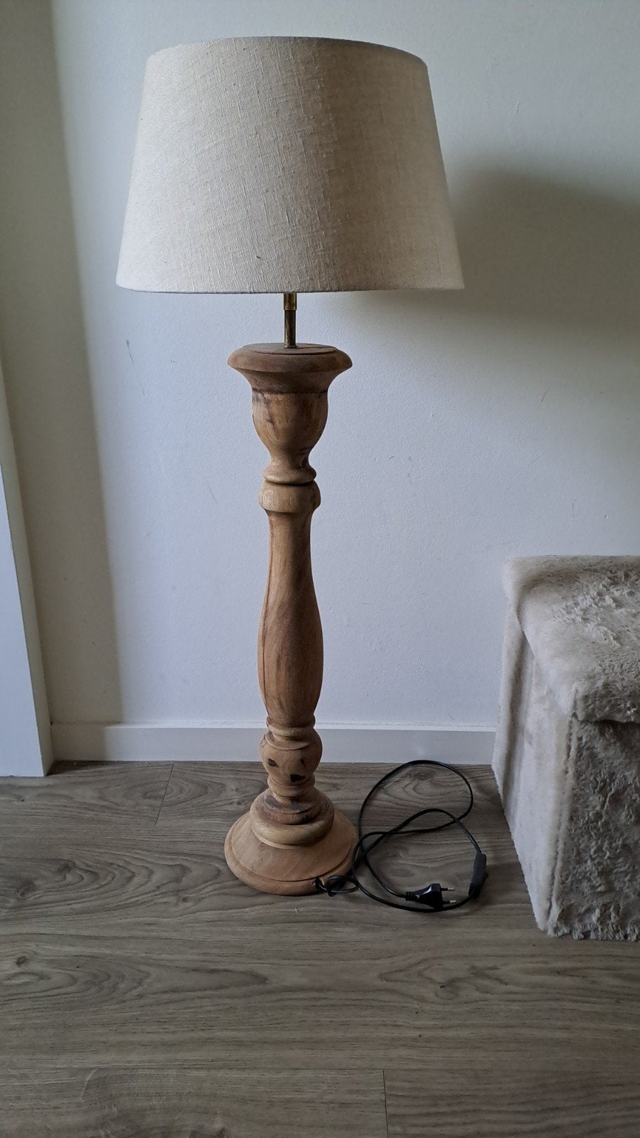 Staande lamp, in landelijke stijl, hoogte 96,4 cm, Huis en Inrichting, Ophalen, Hout, Zo goed als nieuw, 97 cm