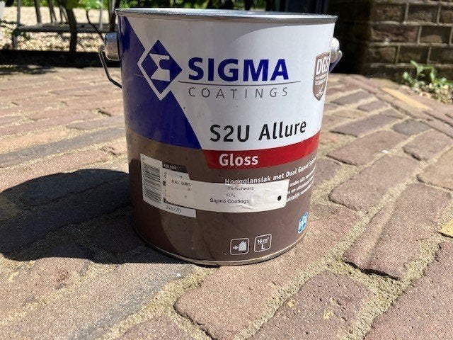 Sigma S2U Allure Gloss 2.5 ltr. RAL 9005, Zwart, Nieuw, Ophalen of Verzenden, Verf