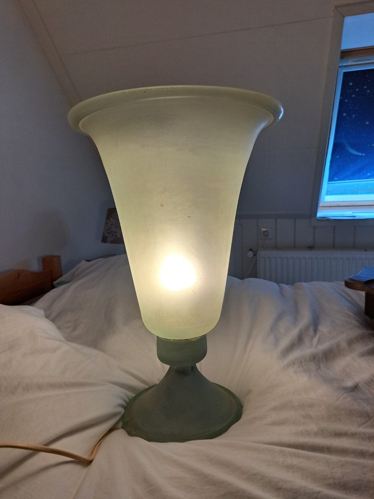 Vintage Tafellamp met Melkglas Kap, Ophalen of Verzenden