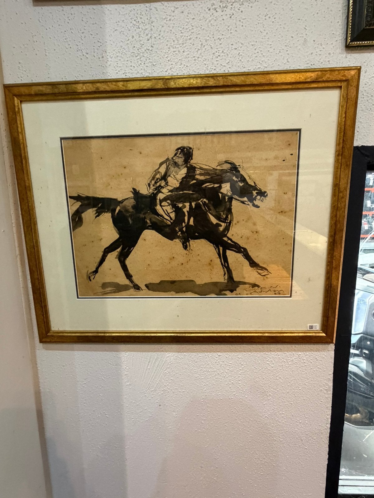 Atalay 1979 - ruiter te paard, Turkse school, aquarel, Ophalen of Verzenden