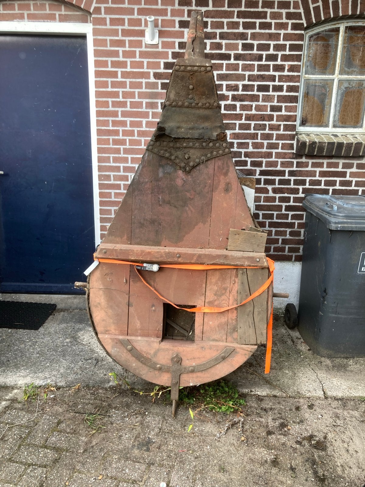 Antieke grote blaasbalg - Dru ijzergieterij, Antiek en Kunst, Ophalen