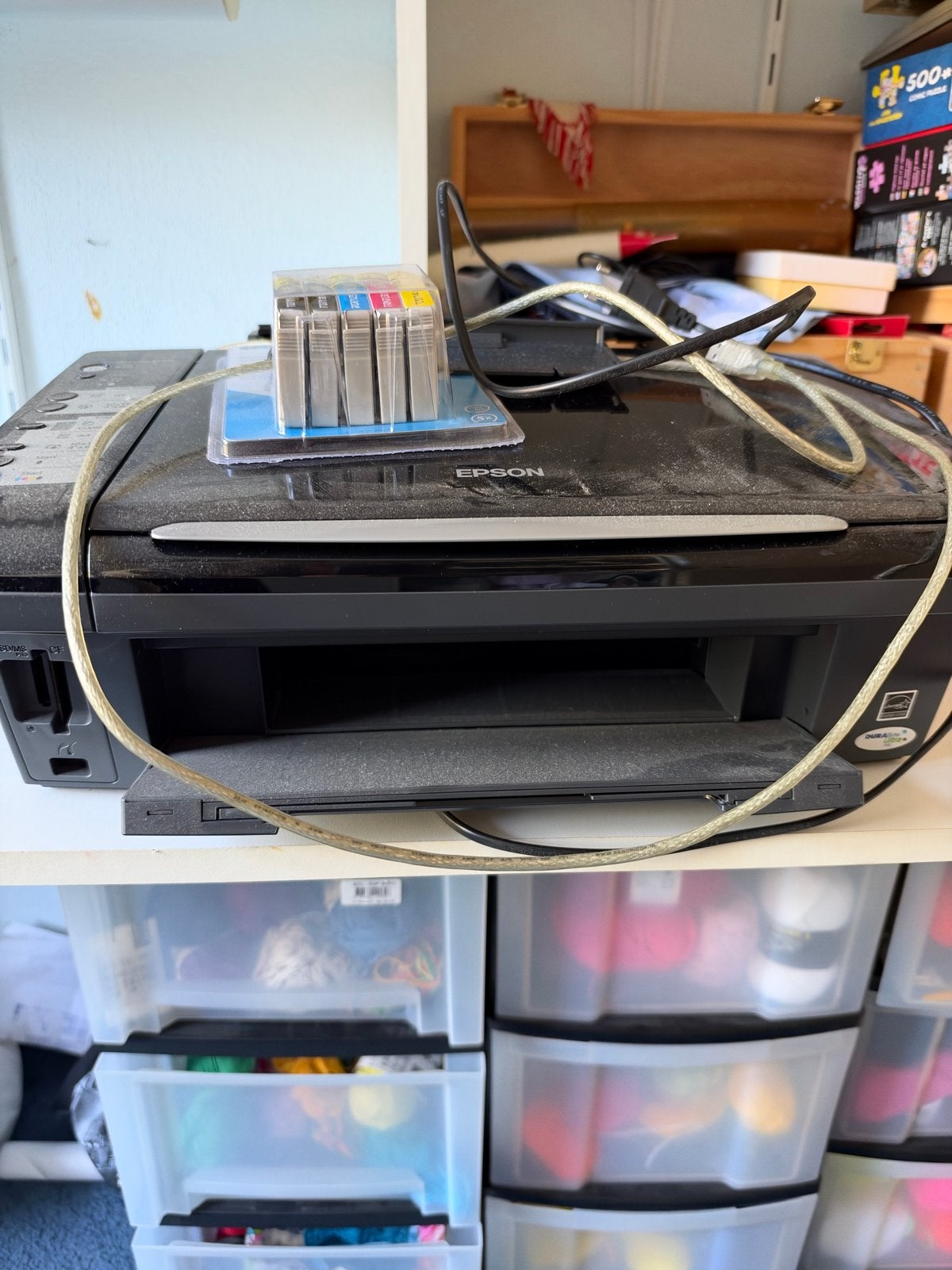 Epson Stylus SX200 All-in-One Printer met nieuwe cartridges, Computers en Software, Gebruikt, Inkjetprinter, All-in-one, Kleur printen