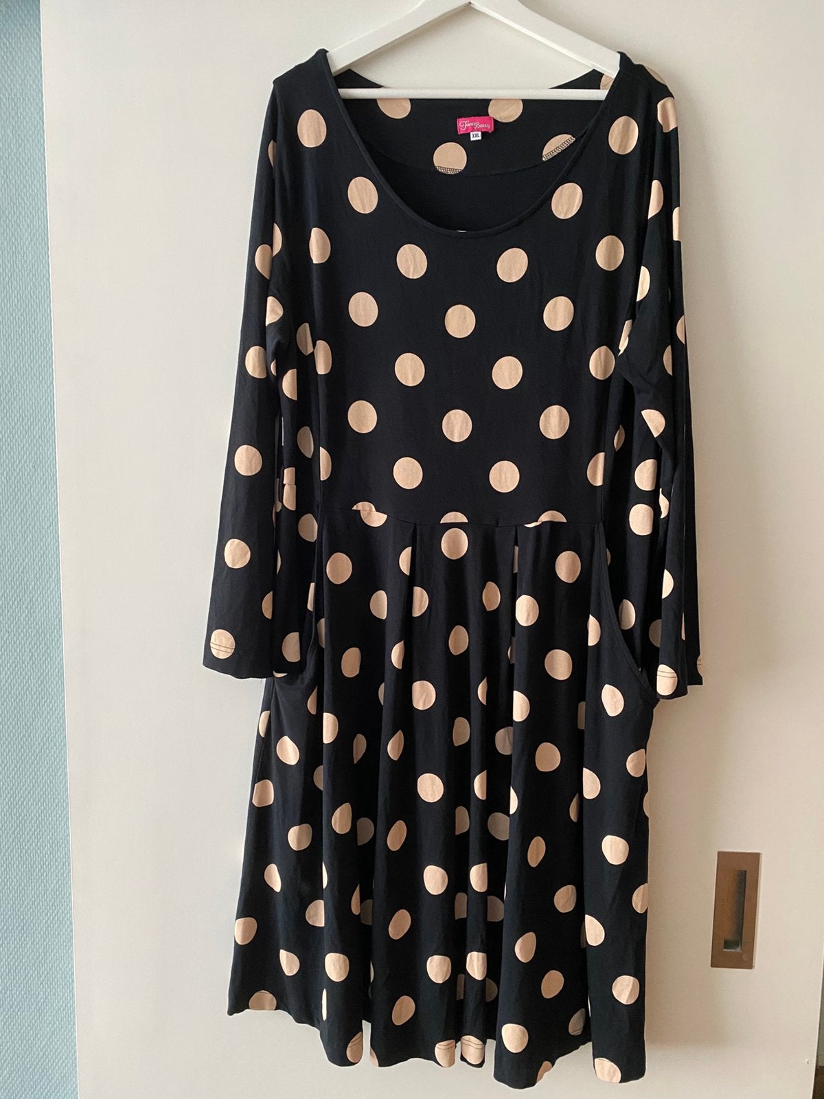 Tante Betsy jurk polkadot print mt xxl, Kleding | Dames, Zwart, Maat 46/48 (XL) of groter, Ophalen of Verzenden, Zo goed als nieuw