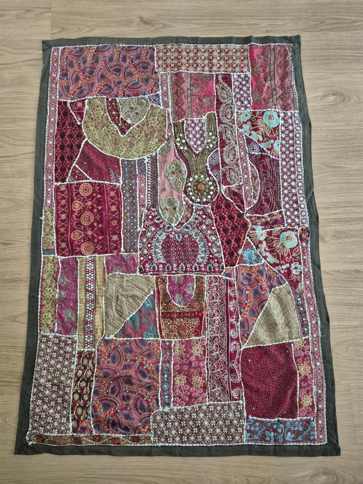 Indiaas vintage wandkleed/tapijt, Ophalen, Gebruikt, Meerkleurig, Oosters