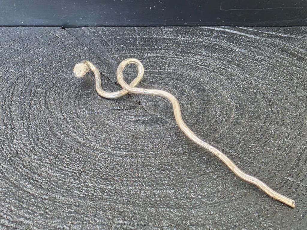 Unieke zilveren Haarspeld in Slangvorm, Verzenden, Zilver