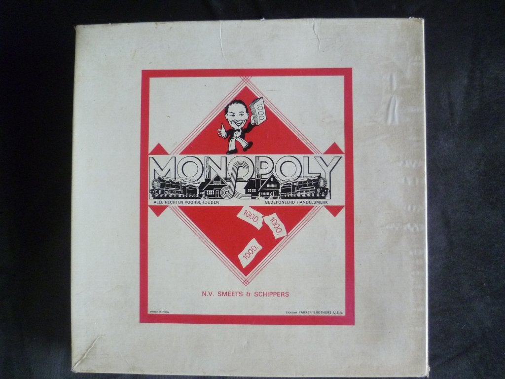 Retro Monopoly spel nog in guldens incl spelregels, Vijf spelers of meer, Ophalen, Gebruikt
