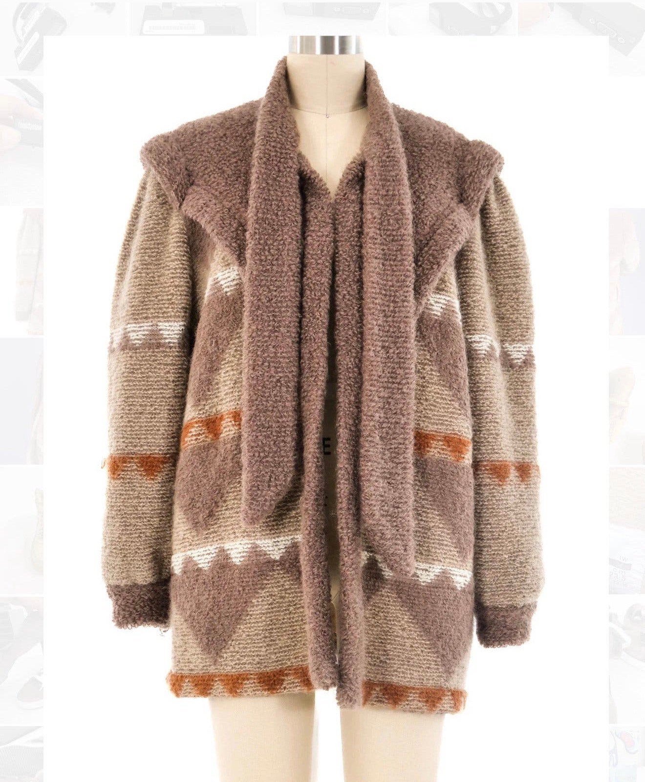 Escada Mohair Jacket vintage trendy Coat CARDIGAN western, P, Bruin, P, Ophalen of Verzenden