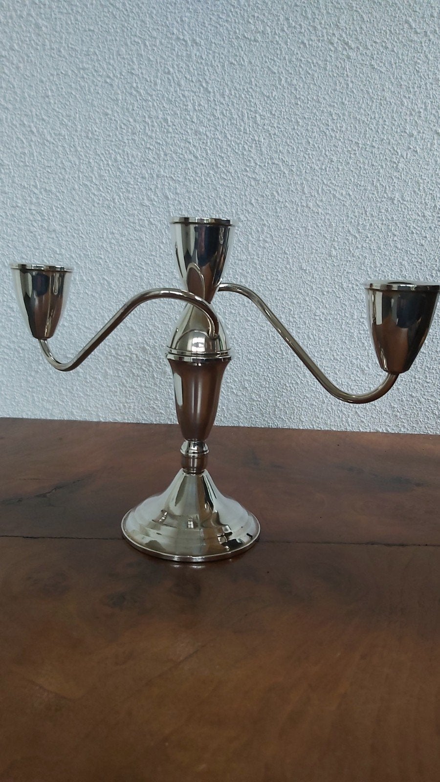 ZILVEREN 3-LICHTS KANDELAAR, Antiek en Kunst, Ophalen of Verzenden, Zilver