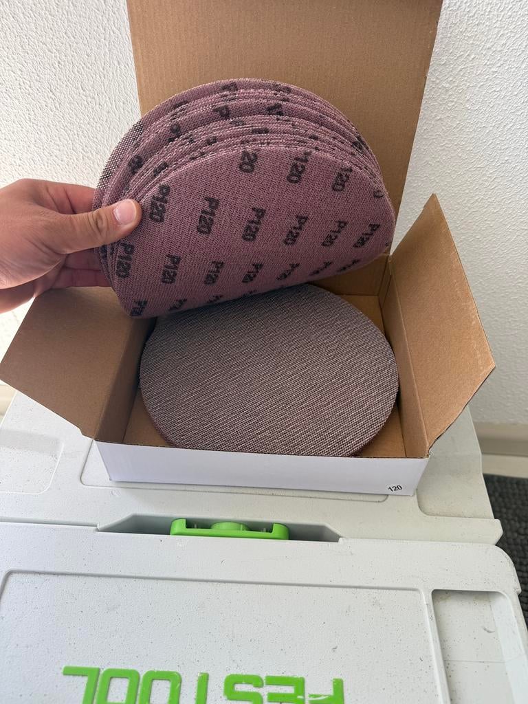 Schuurpapier klittenband 225 mm gaas stofgaten nieuw 25 stuk, Ophalen of Verzenden, Nieuw, Minder dan 600 watt, Excentrische schuurmachine