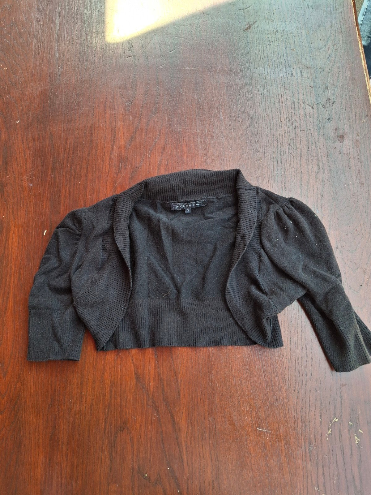 Watcher Zwarte Cropped Cardigan Maat S, Ophalen of Verzenden