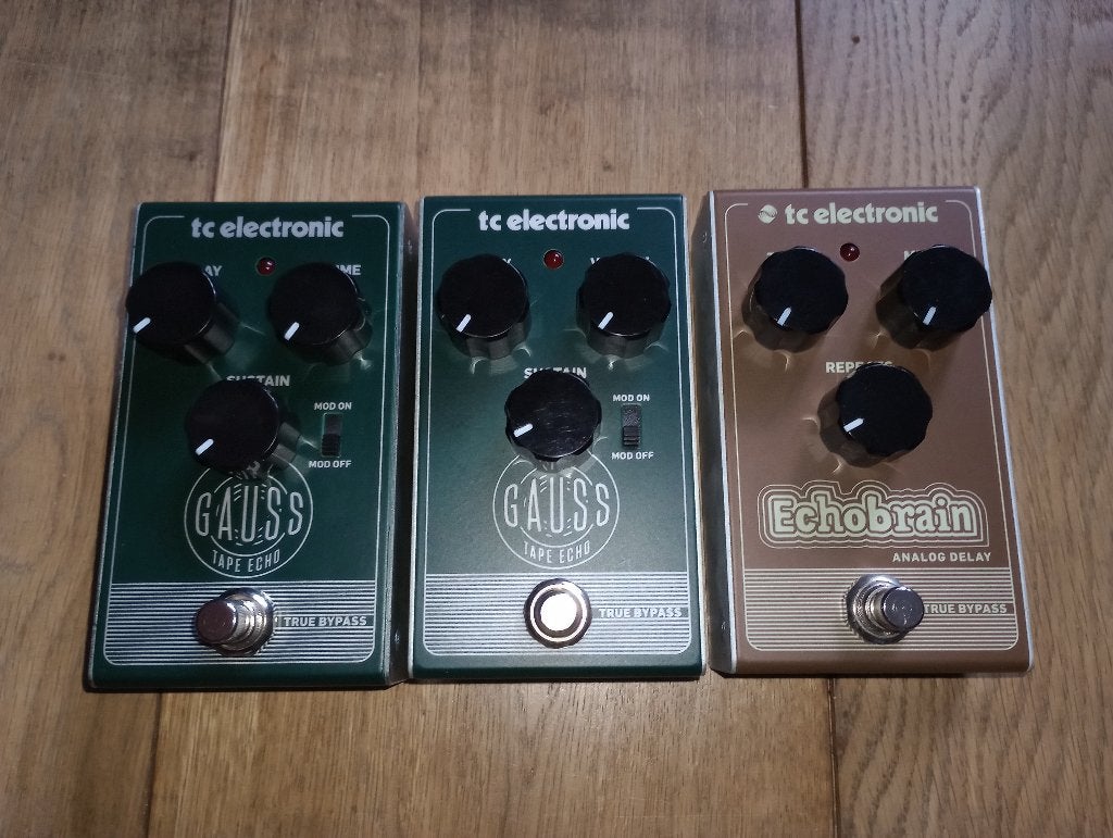 TC Electronics pedalen Echobrain en Gauss Delay (2x), Ophalen of Verzenden, Gebruikt, Delay of Echo