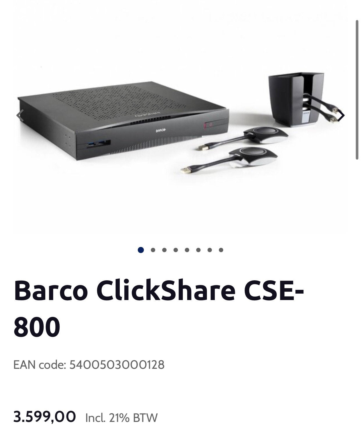 BARCO CLICKSHARE CSE 800 HIGH END PRESENTATIE SYSTEEM, Computers en Software, Presenters, Ophalen, Nieuw
