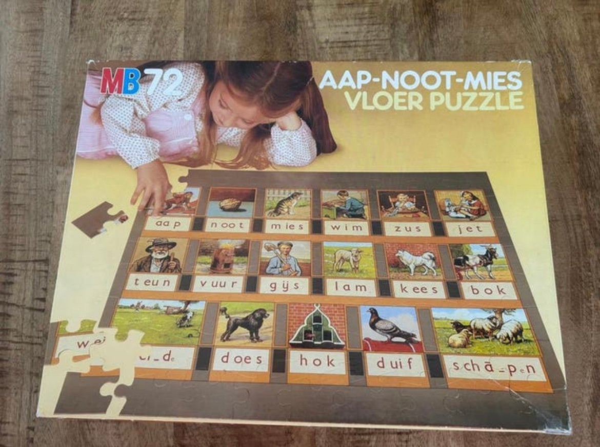 Aap Noot Mies grote vloerpuzzel, Kinderen en Baby's, Speelgoed | Kinderpuzzels, Ophalen of Verzenden, 10 tot 50 stukjes, Gebruikt