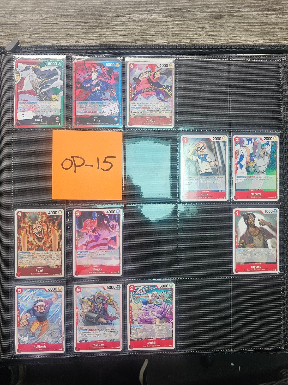 One piece Bass set op15, Hobby en Vrije tijd, Verzamelkaartspellen | Overige, Ophalen of Verzenden, Nieuw, Meerdere kaarten, Foil