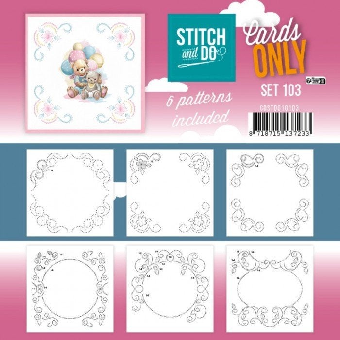 Stitch and Do Cards only 103 en 6 verschillende oplegkaartje, Blanco kaart of Basiskaart, ., Nieuw, Ophalen of Verzenden