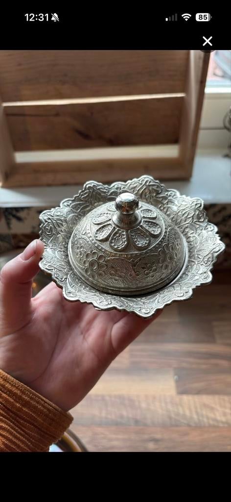 Zilver turks schaaltje, Overige materialen, Overige typen, Ophalen of Verzenden, Zo goed als nieuw
