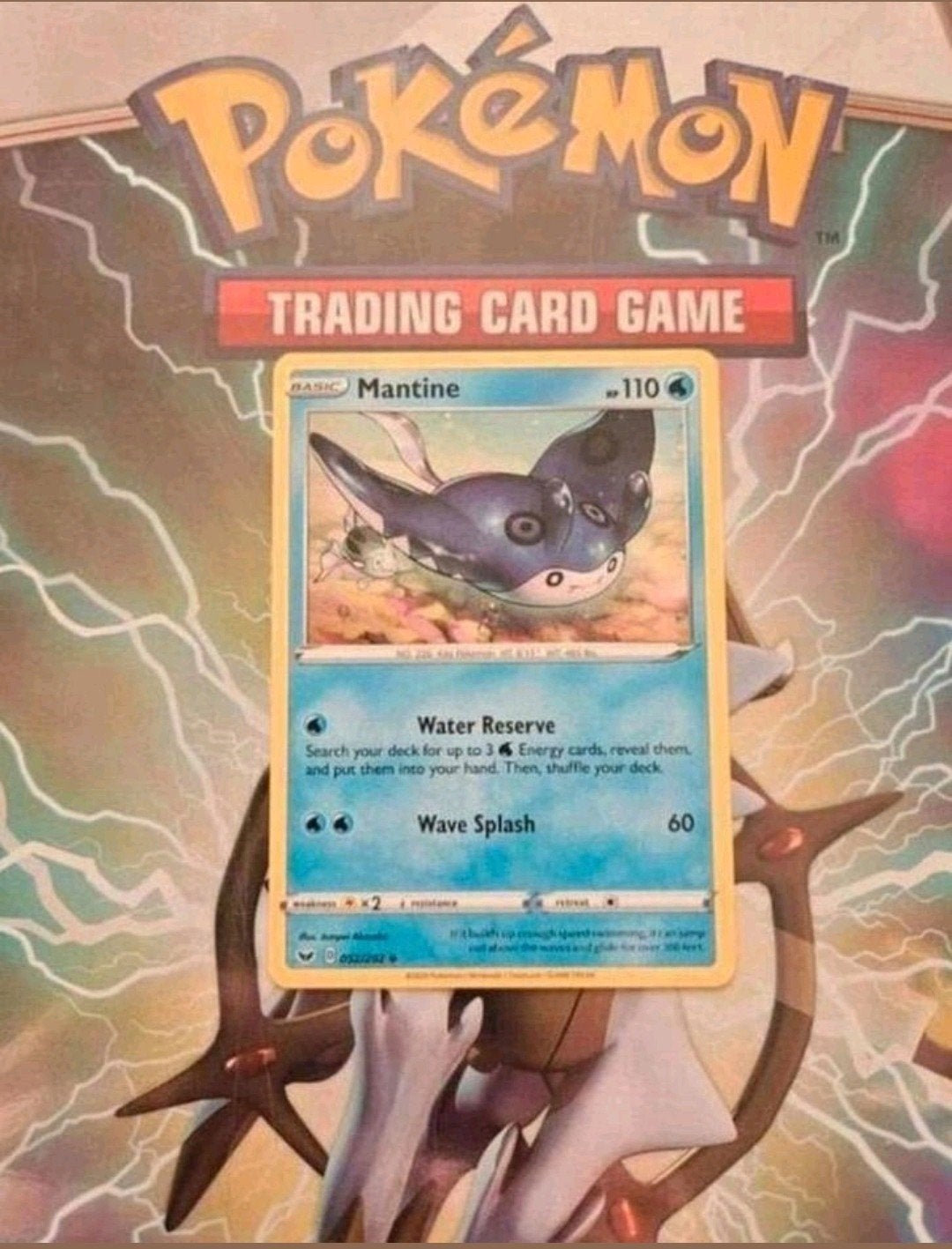 Mantine 052/202 Sword&Shield base set pokemon kaart nm, Ophalen of Verzenden, Zo goed als nieuw, Losse kaart
