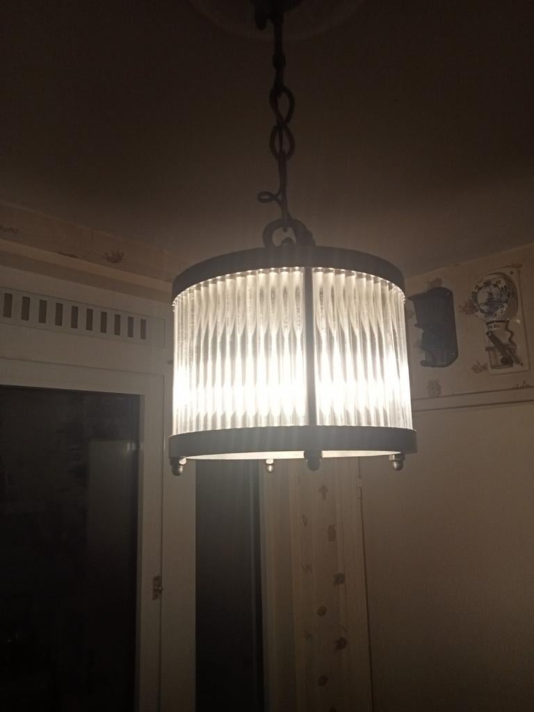 Industriële hanglamp met glazen buizen, Huis en Inrichting, Lampen | Hanglampen, Ophalen