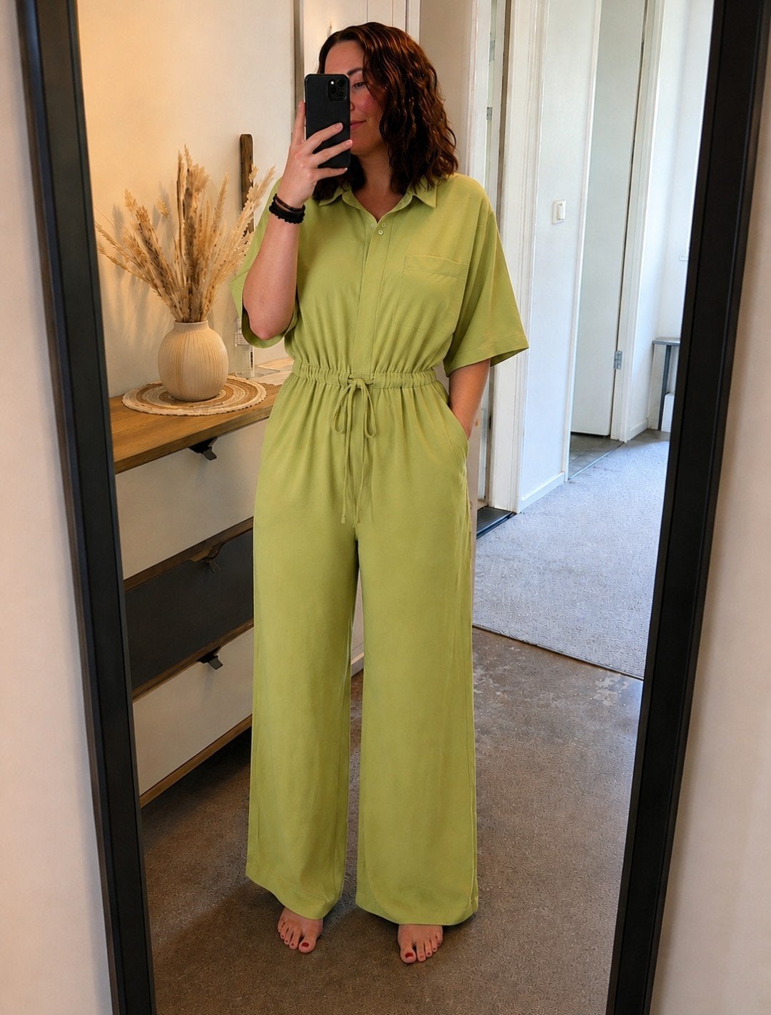 Nieuwe HEMA dames jumpsuit Sarie groen maat L, Kleding | Dames, Ophalen of Verzenden, Nieuw, Maat 42/44 (L), Groen