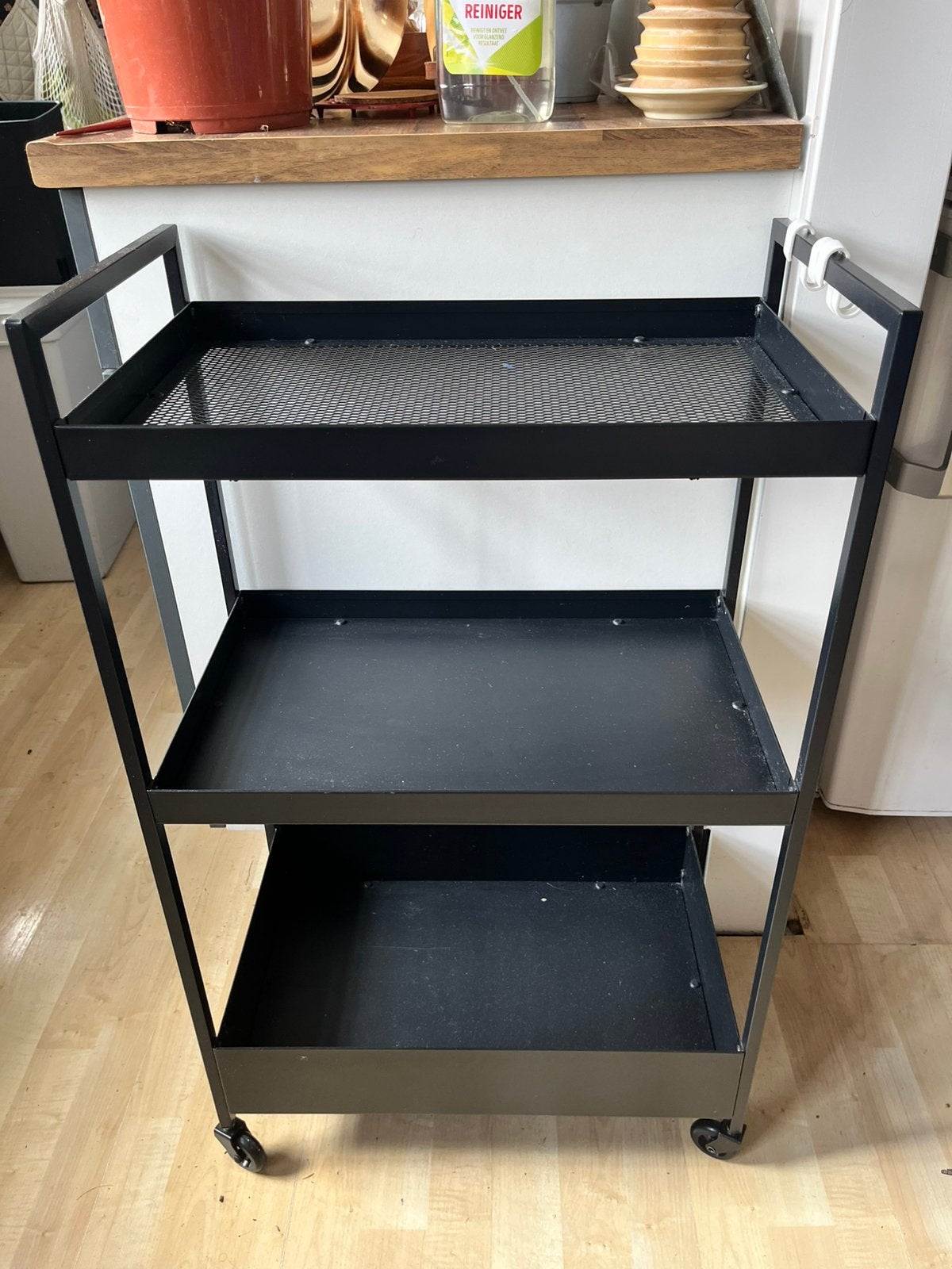 Roltafel Keukentrolley IKEA Nissafors zwart, Ophalen, 50 tot 100 cm, Zo goed als nieuw, Metaal