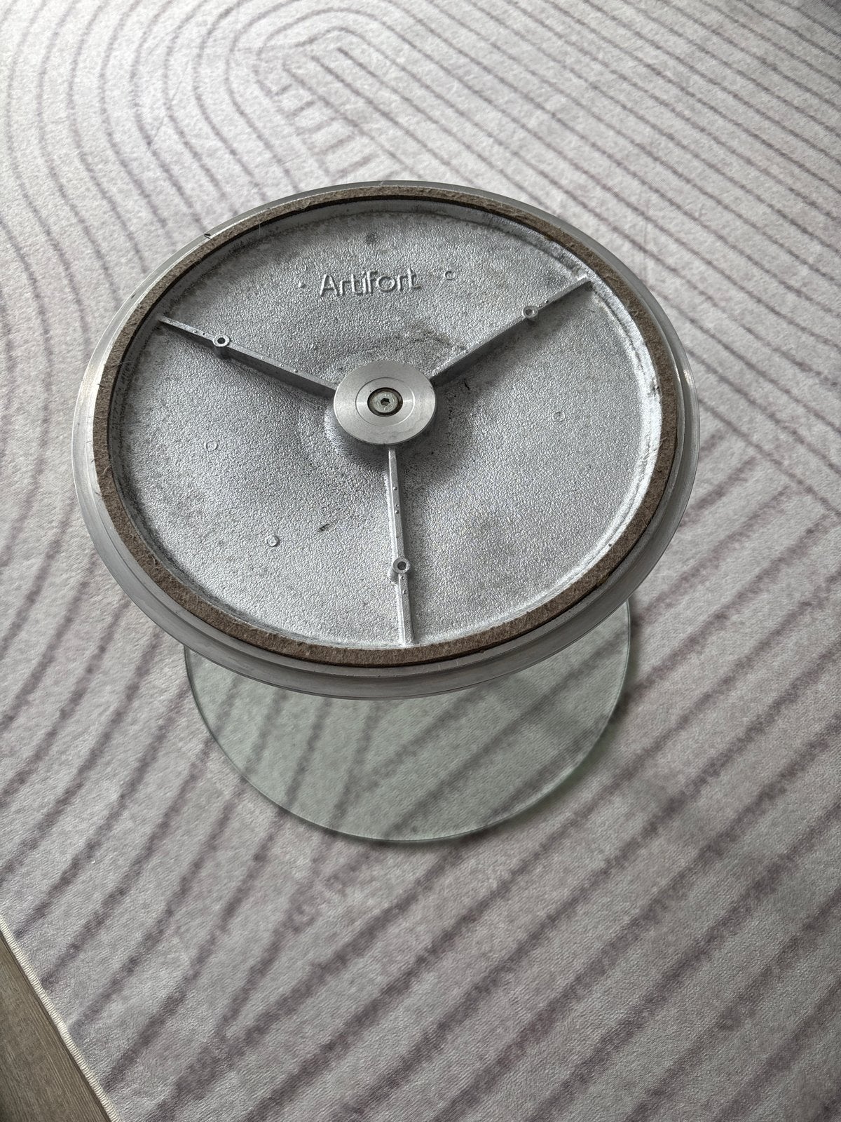 Artifort Salontafel Glas en Metaal - Rond, Huis en Inrichting, Ophalen, 50 – 75, Rond, 50 tot 100 cm