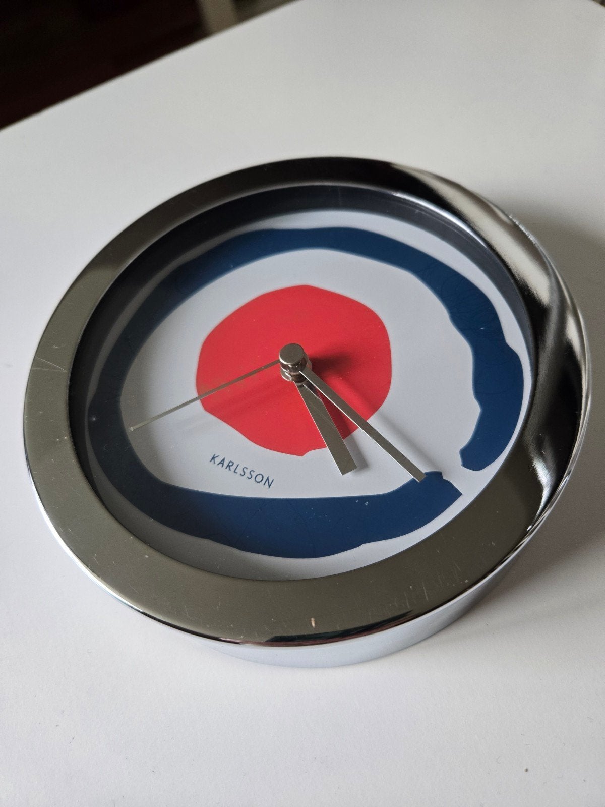 Karlsson 'Target' Designklok - Vintage Pop-Art Wandklok, Ophalen of Verzenden, Huis en Inrichting