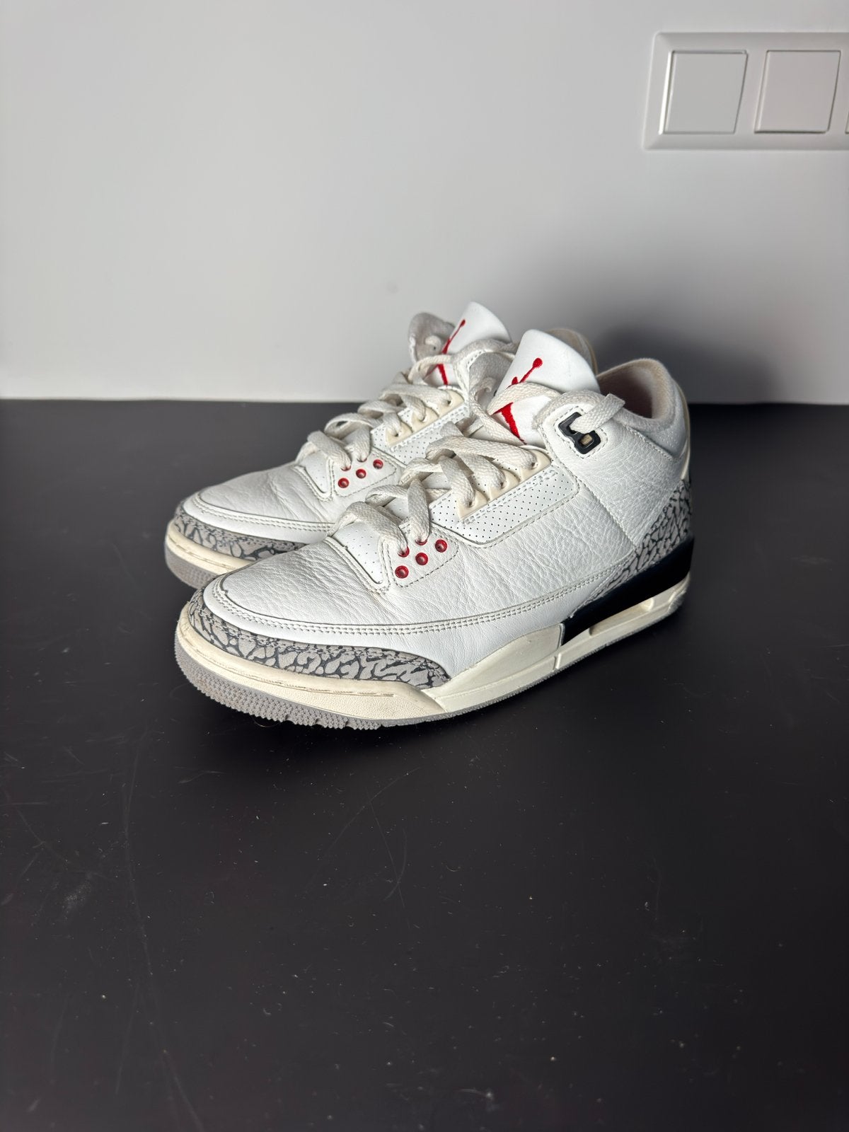 Nike Air Jordan 3 Retro 'White Cement Reimagined' maat 40, Wit, Ophalen of Verzenden, Gedragen, Nike Air Jordan
