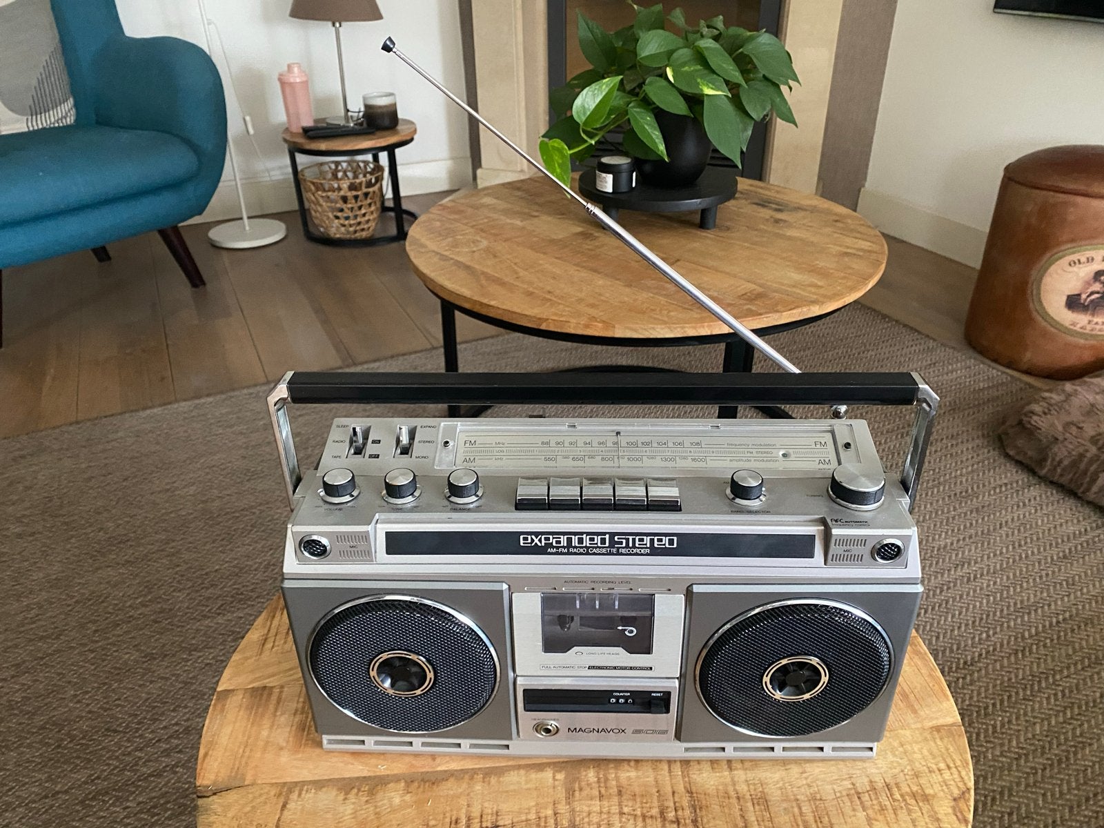 Vintage Magnavox D8238 Boombox - AM/FM Radio Cassette Record, Ophalen of Verzenden, Gebruikt, Radio