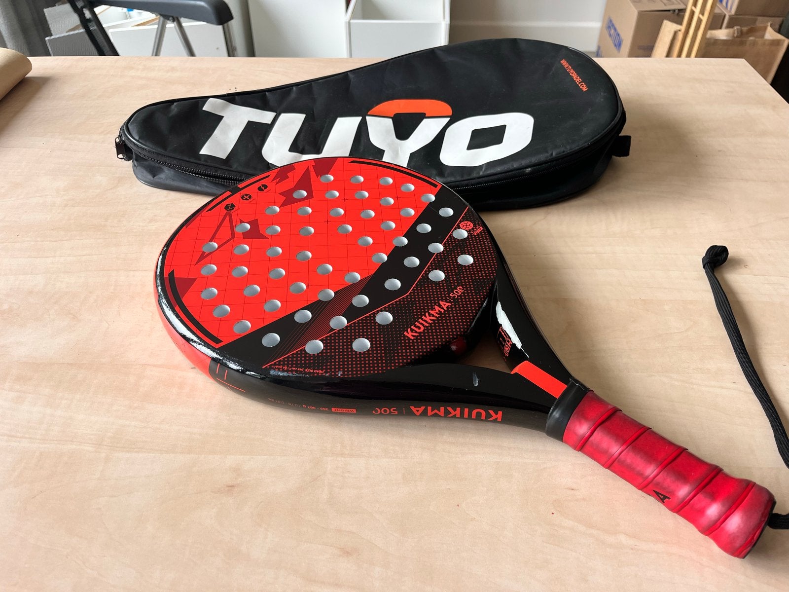 Kuikma 500 Padelracket met hoes - Gebruikt, Ophalen of Verzenden, Gebruikt, Padelracket