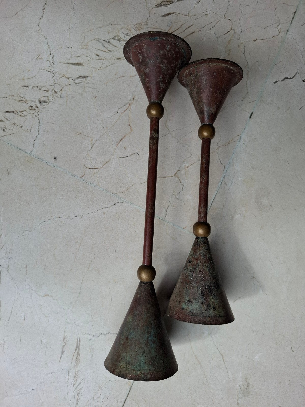 Diabolo kandelaars set, Ophalen of Verzenden, Metaal, Kandelaar