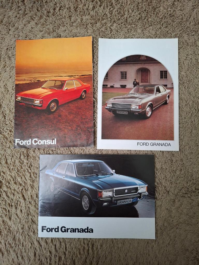 3x autofolder Ford Consul en Granada, Verzenden, Zo goed als nieuw, Ford