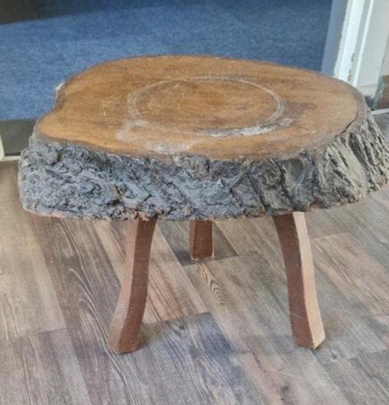 Boomstam tafeltje       bijzettafeltje, Ophalen, Rond, Minder dan 55 cm, Minder dan 45 cm