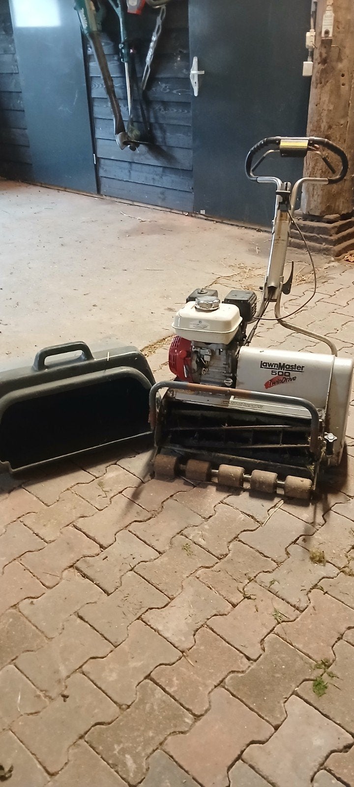 Lawnmaster 500 Twindrive Kooimaaier met Honda GX Motor, Ophalen, Gebruikt, Opvangbak, Benzine-grasmaaier