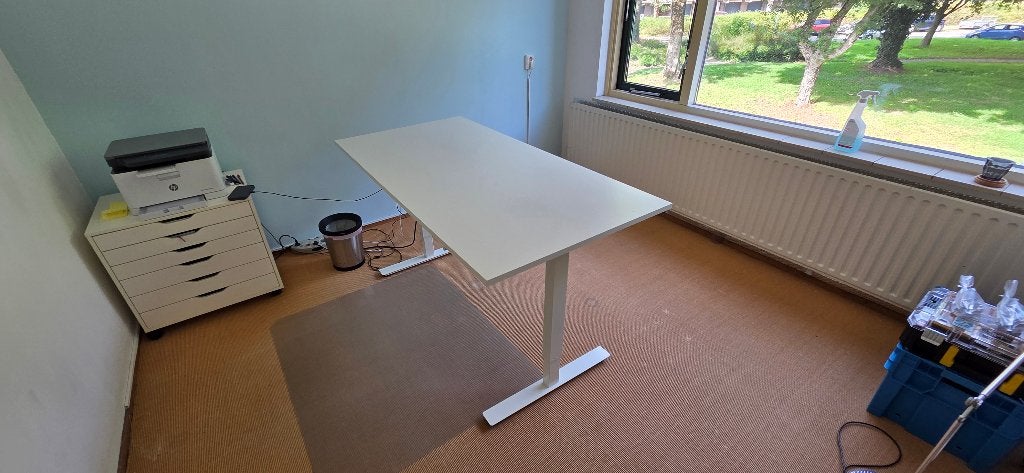 IKEA SKARSTA werktafel 80x160 cm, Ophalen, 160 cm, Gebruikt, In hoogte verstelbaar