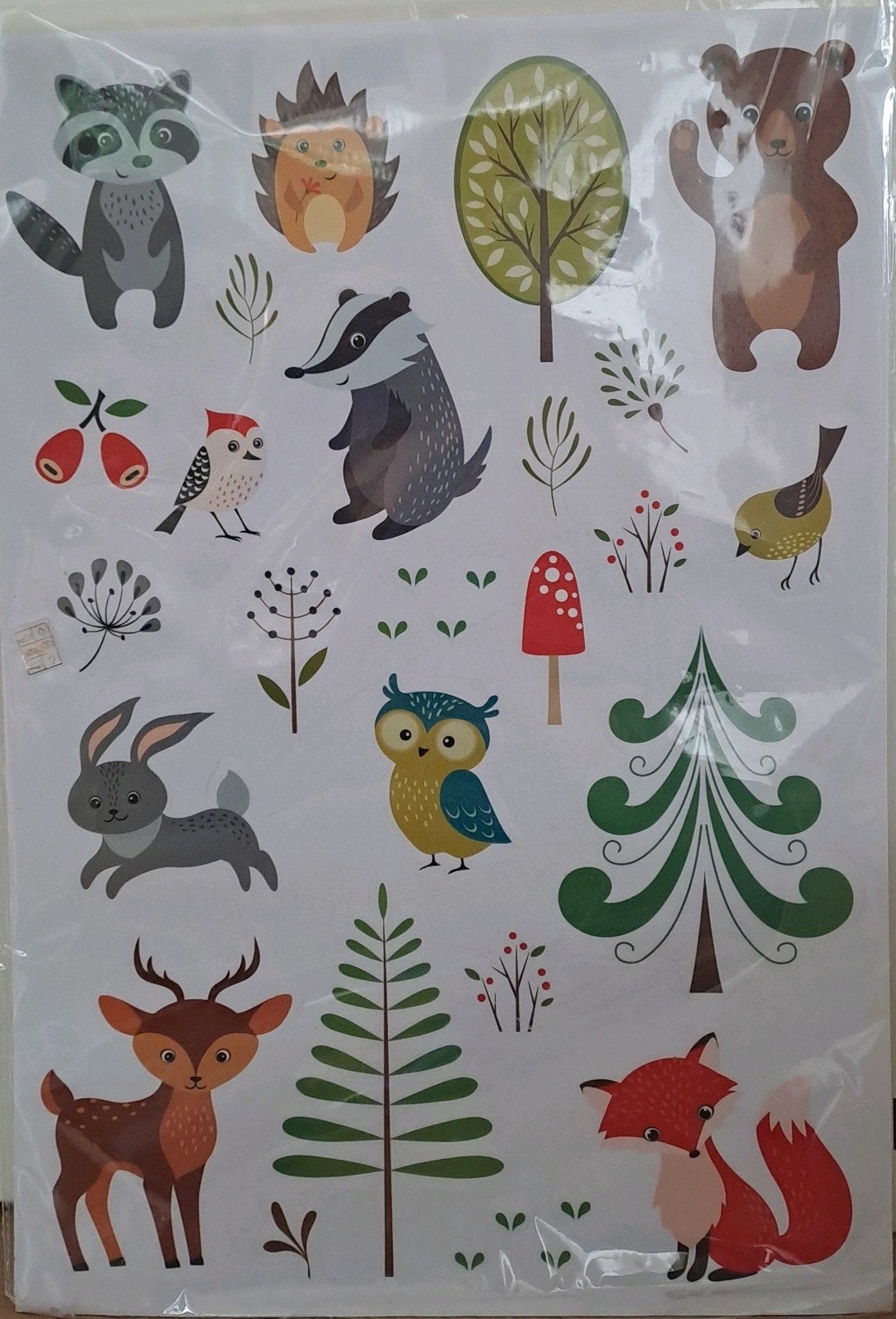 muurstickers bosdieren herfst natuur kinderkamer kleuterscho, Ophalen, Nieuw, Zelfklevend, Wanddecoratie