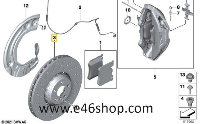 REMSCHIJF BMW 5 7 X7  ALPINA ROLLS ROYCE OE 34106889211 ORG, -, Overige automerken, -, Nieuw
