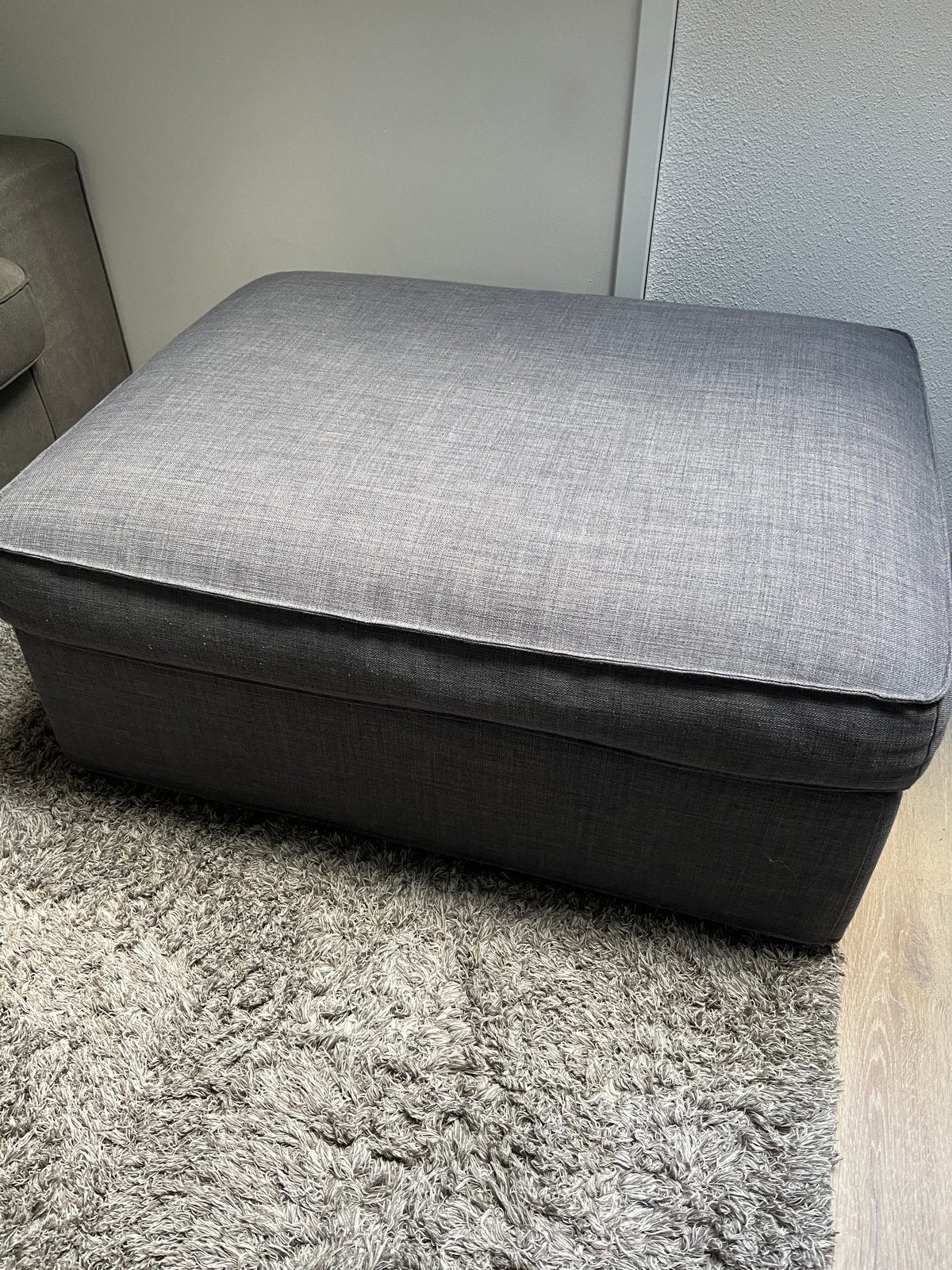 IKEA KIVIK Voetenbank Poef Grijs, Ophalen, Gebruikt, Vierkant, 75 tot 100 cm