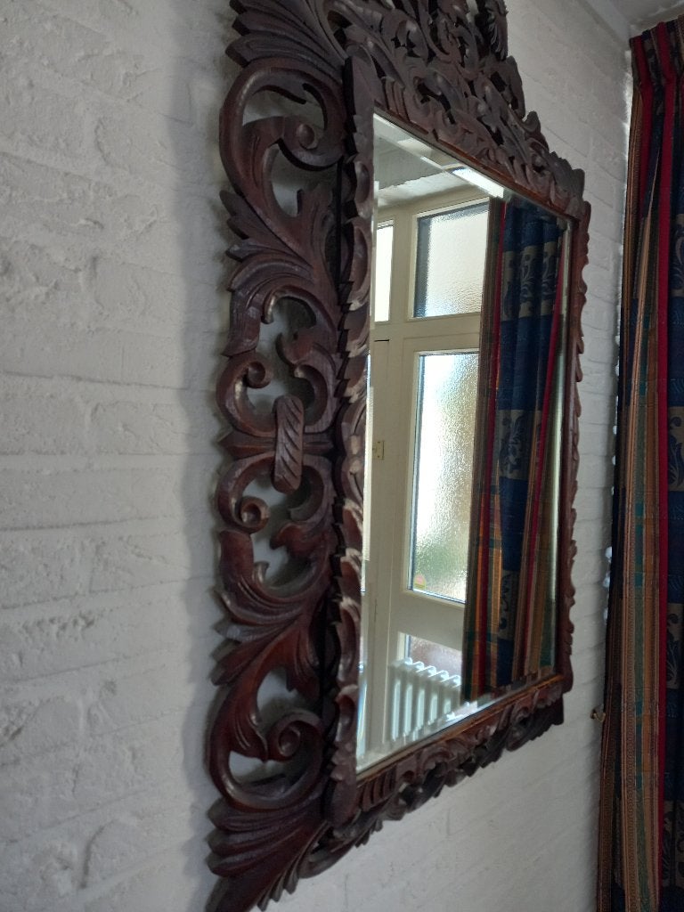 Antieke spiegel, Ophalen, Rechthoekig, 50 tot 100 cm, 100 tot 150 cm
