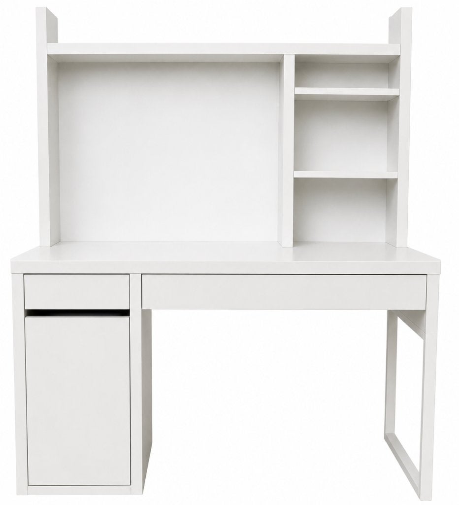 Modern Wit Bureau met Opbergrek en Kast, Huis en Inrichting, Bureaus, Ophalen, Demontabel, Hout, Kinderbureau