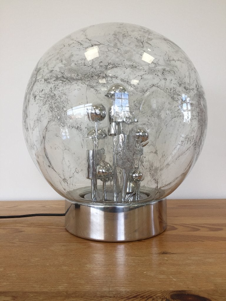 Grote bollamp Doria Leuchten jaren 60 70 space age atomic, Ophalen, Glas, Gebruikt, Doria Leuchten