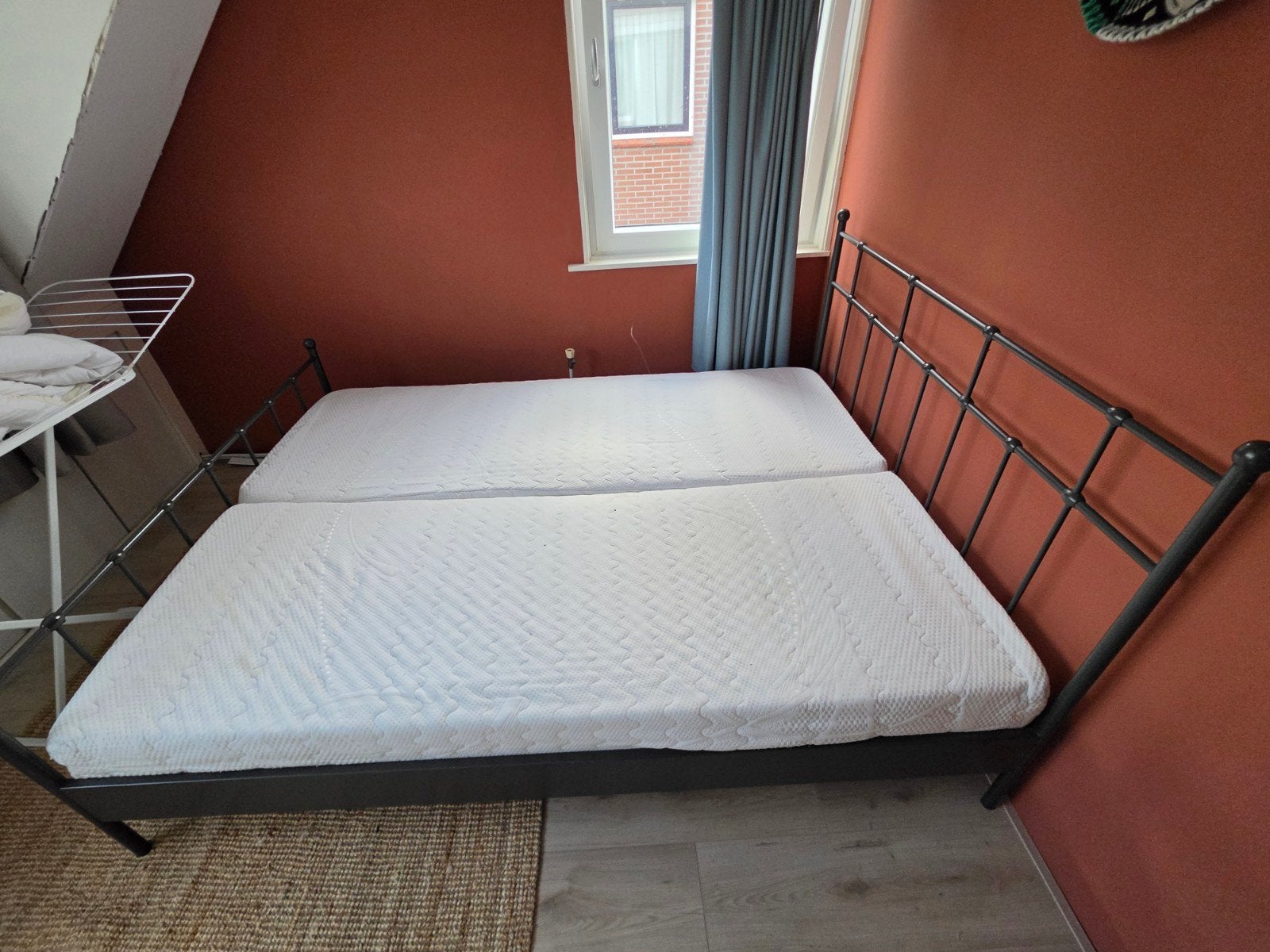 IKEA tweepersoonsbed 160x200 met matrassen, Ophalen, Gebruikt, Tweepersoons, 200 cm