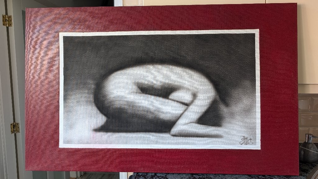 schilderij spray paint art, Antiek en Kunst, Ophalen, Doek, Portret of Personen, Realistisch
