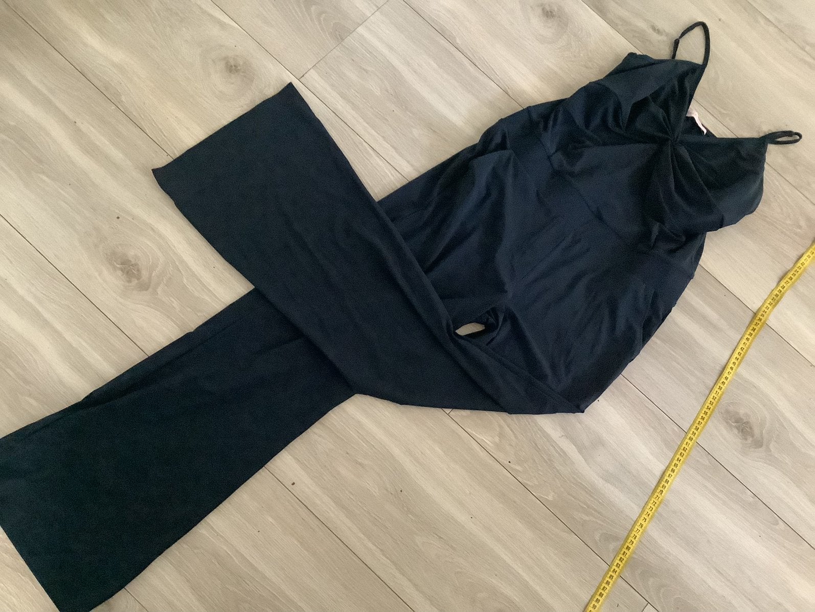 Studii Anneloes travelstof jumpsuit L met wijde pijp, Verzenden, Zo goed als nieuw, Maat 42/44 (L), Blauw