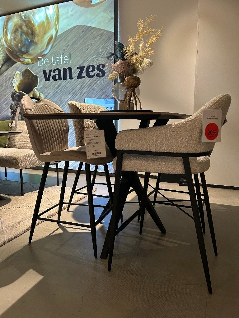 Rechthoekige bartafel met donkere kruispoot, Ophalen, Info@vissermeubelen.nl, Nieuw, Vissermeubelen