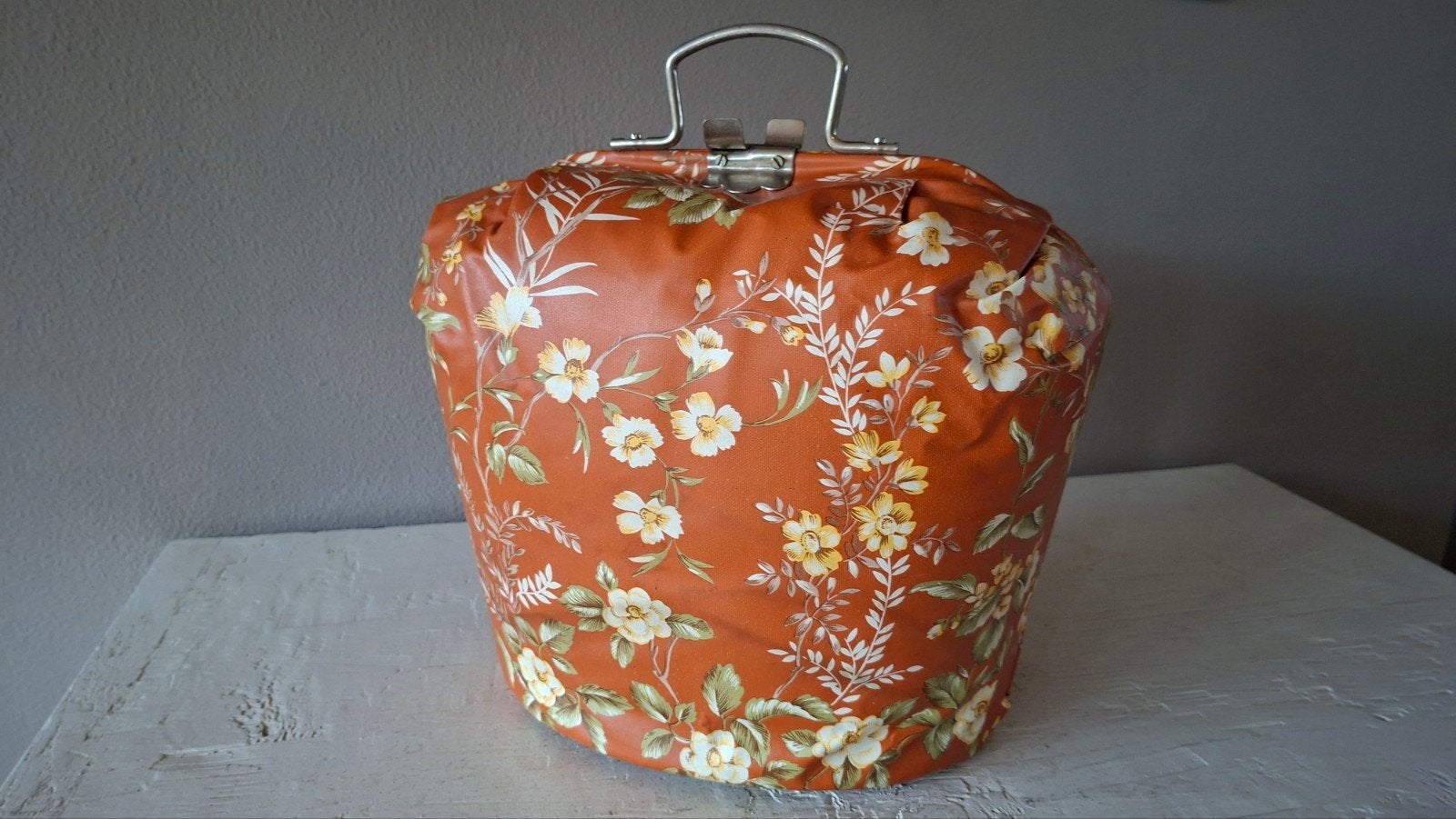 Vintage retro theebeurs / theemuts skai-leer (jaren 70), Antiek en Kunst, Ophalen of Verzenden