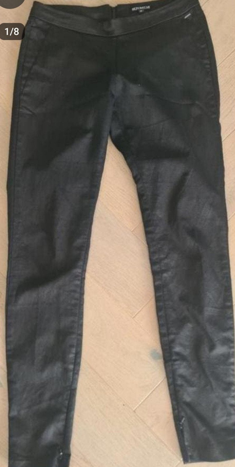 Superstar zwarte broek / tregging met lichte glans, Kleding | Dames, Maat 38/40 (M), Zwart, Ophalen of Verzenden, Zo goed als nieuw