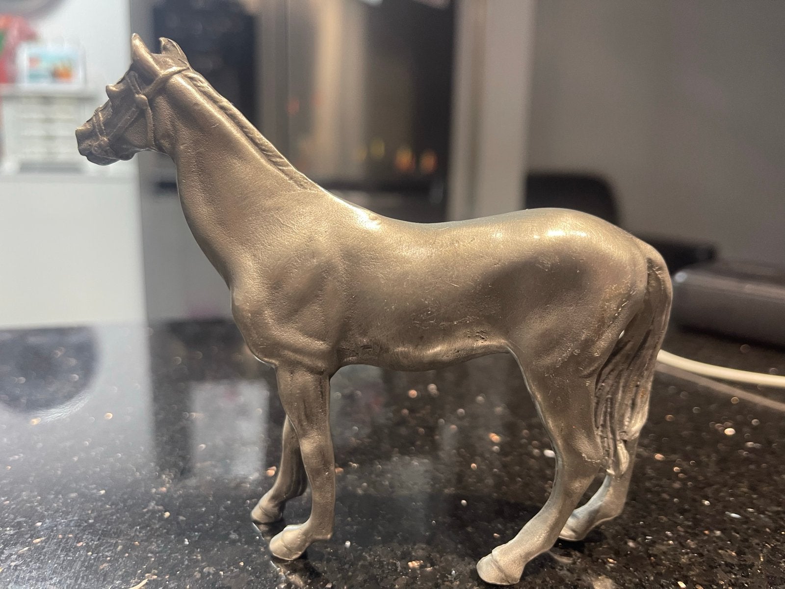 Vintage tinnen paard beeldje, Ophalen of Verzenden