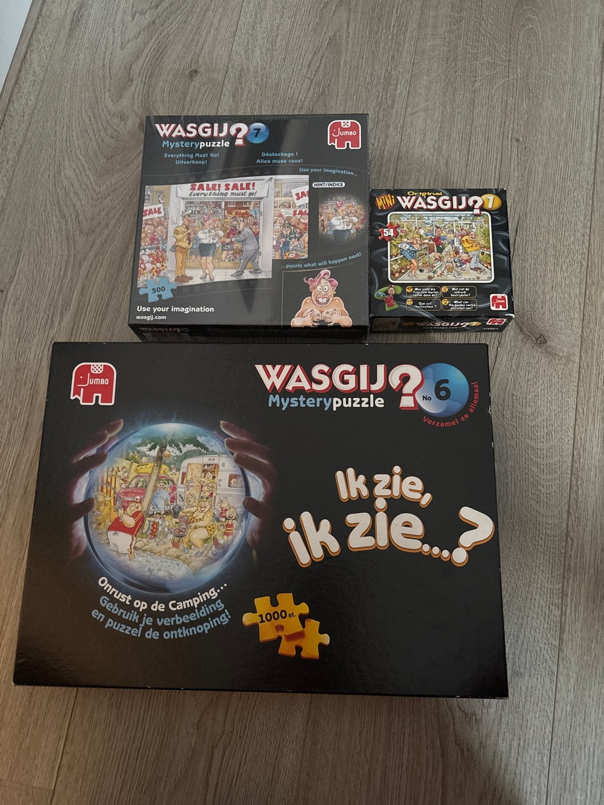 Wasgij? Mysterypuzzels - 3 stuks (500, 54, 1000 stukjes), Ophalen of Verzenden, 500 t/m 1500 stukjes, Gebruikt, Legpuzzel